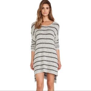 Free People High/Low Tunic Striped Grey